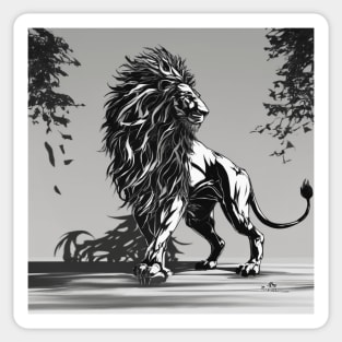 Lion Shadow Silhouette Anime Style Collection No. 195 Sticker